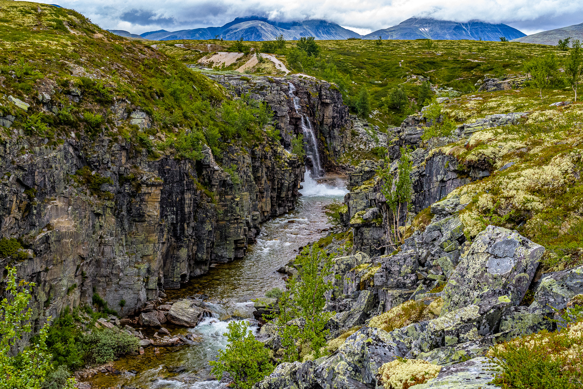 Storula and Storulfossen. Mysusæter, Rondane, Norway. July 2022.